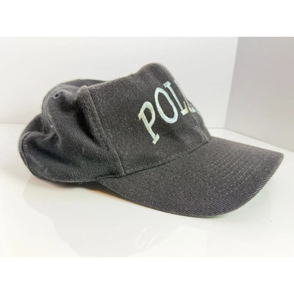 Police Hat Baseball Cap Men's Adjustable Black Green Underbrim